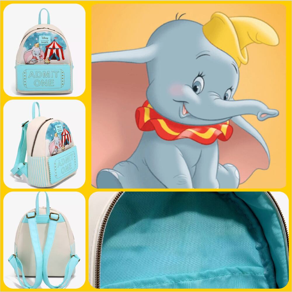 Disney Classic Dumbo Loungefly Circus Ticket Mini Backpack Hot Topic NWT-Sealed!
